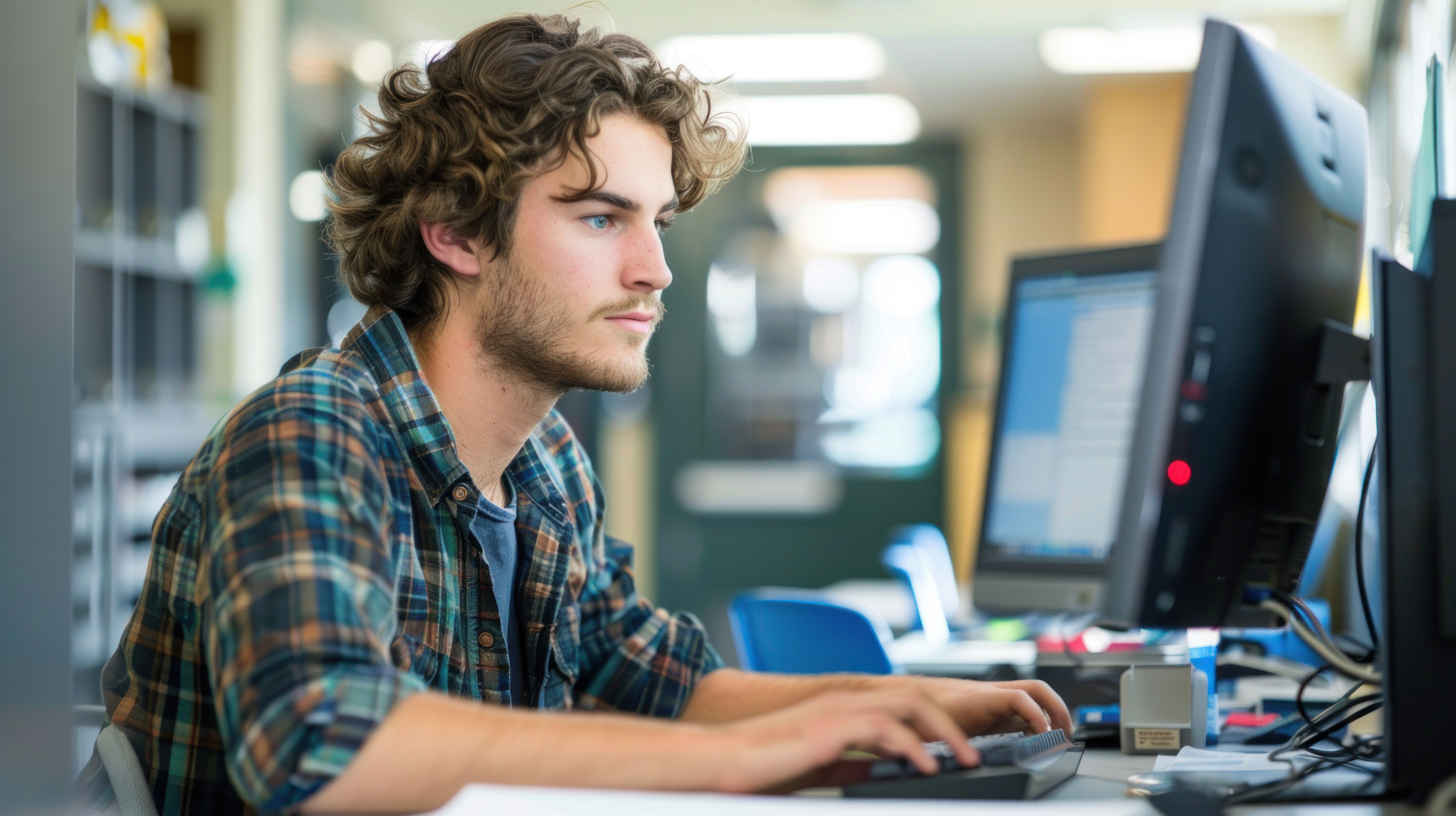 Man sitting at desk